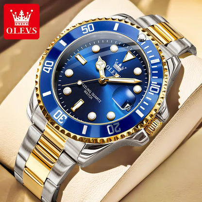 OLEVS 5885 Quartz Stainless Steel Divers Watch - OLEVS