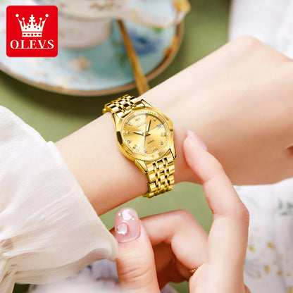 OLEVS 9931 Luxury Diamond Quartz Watch For Women - OLEVS