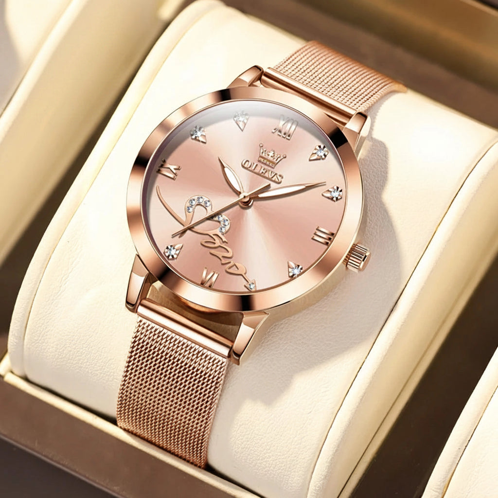 OLEVS 5530 Luxury Love Heart Diamond Ladies Watch - OLEVS