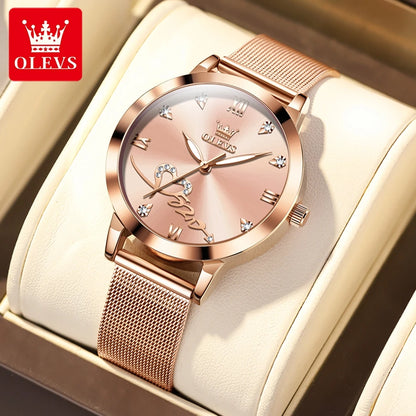 OLEVS 5530 Luxury Love Heart Diamond Ladies Watch - OLEVS