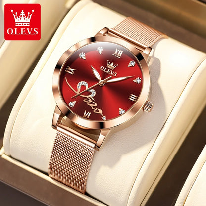 OLEVS 5530 Luxury Love Heart Diamond Ladies Watch - OLEVS