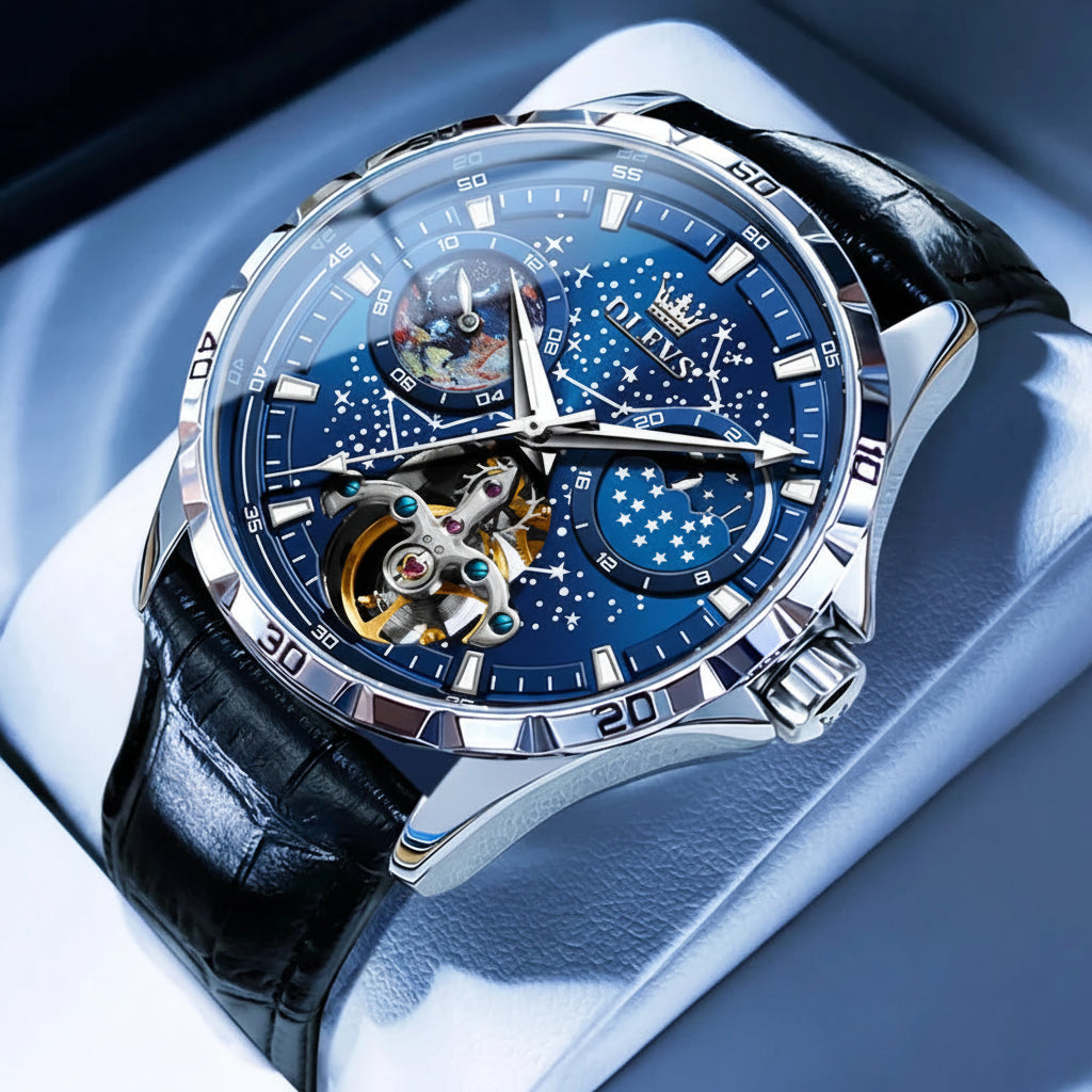 OLEVS 6689 Fully Automatic Watch Moon Phase Starry Disk - OLEVS