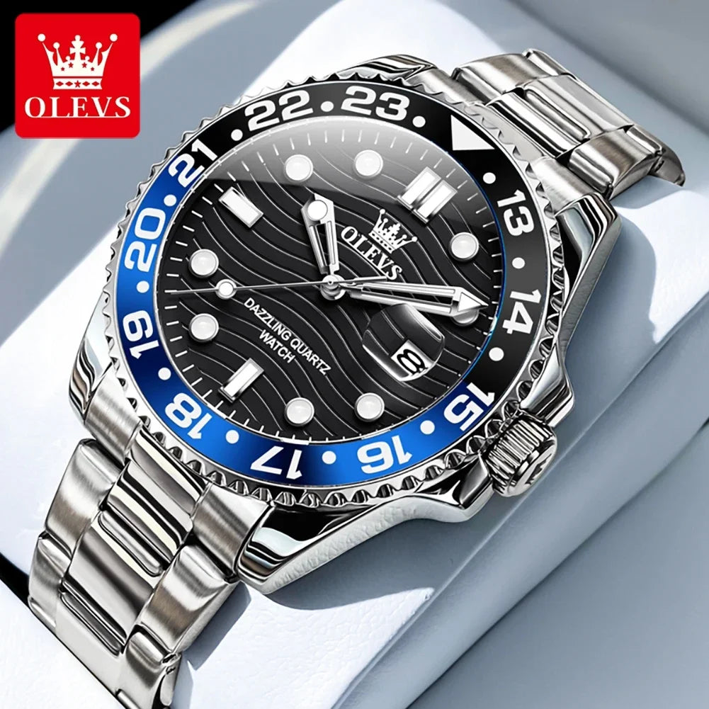 OLEVS 3610 Luxury Diving Series Colorful Bezel Fashion Original Quartz Watch - OLEVS