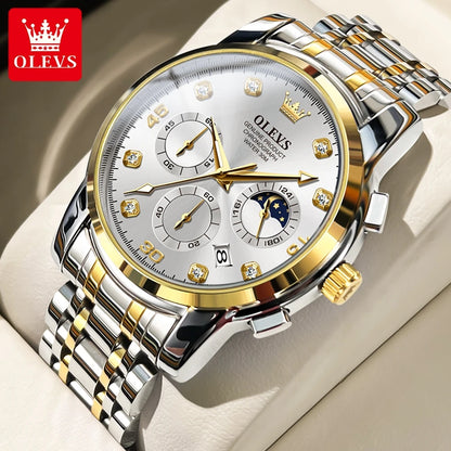 OLEVS 2889 Moon Phase Chronograph Luxury Watch - OLEVS