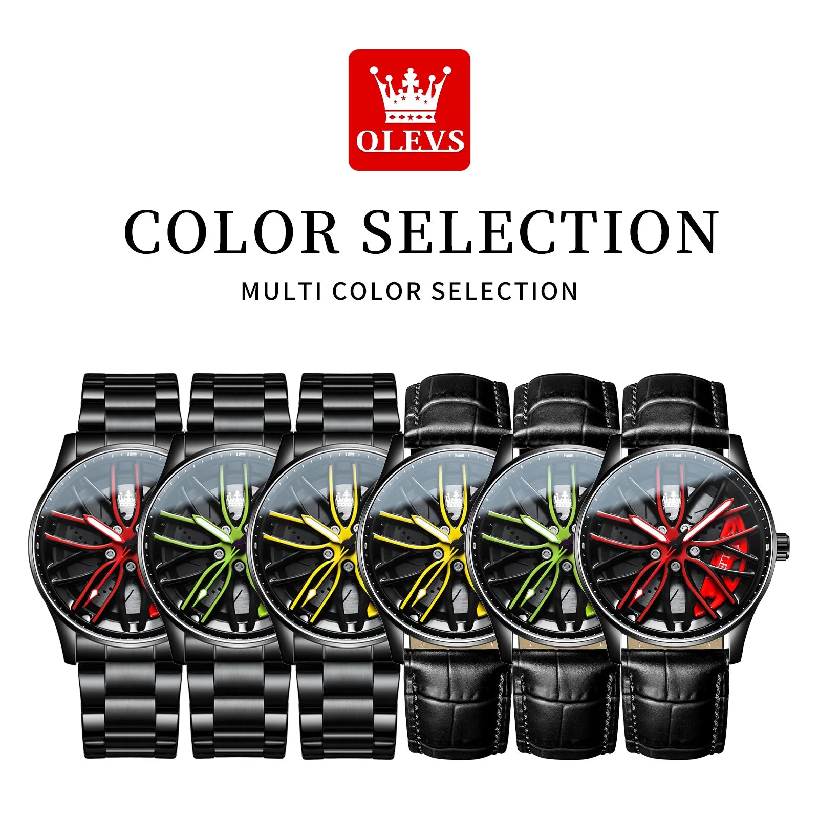 OLEVS 9937Wheel Sport Car Rim Man Watch High Quartz Watch - OLEVS