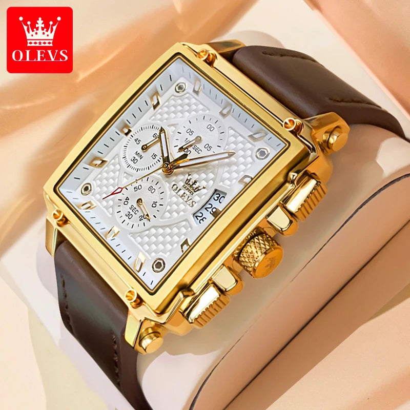 OLEVS Square Mens Quartz Watch