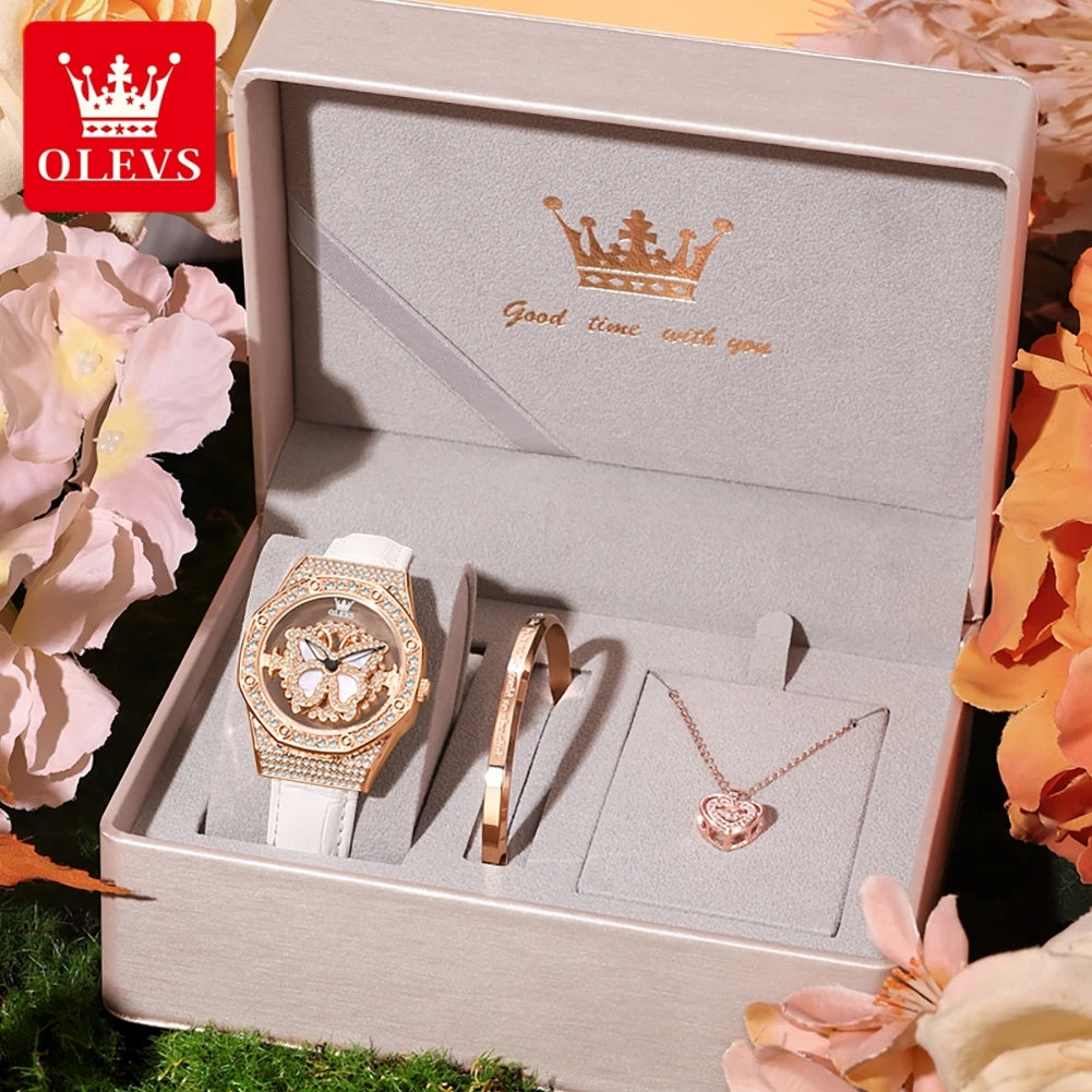 OLEVS 9996 Butterfly Luxury Quartz Watch For Women - OLEVS