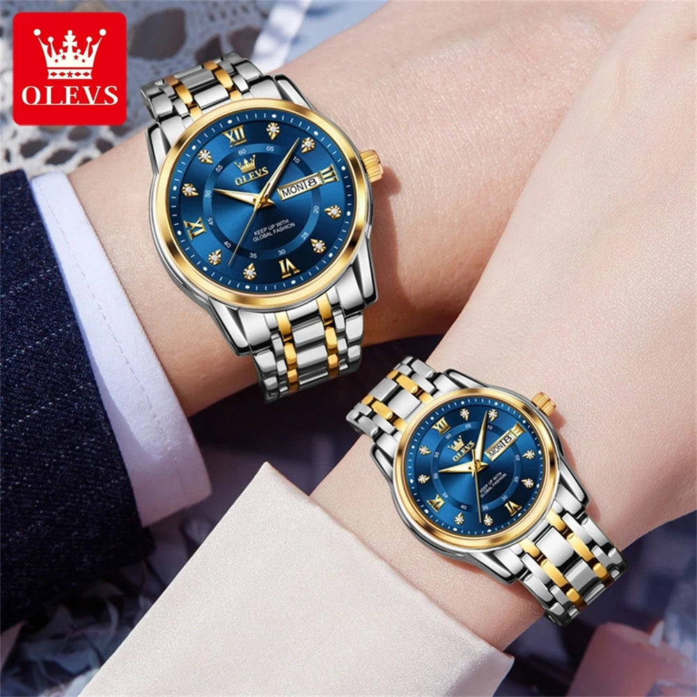 OLEVS 5513 Couple Watch Stainless Steel - OLEVS