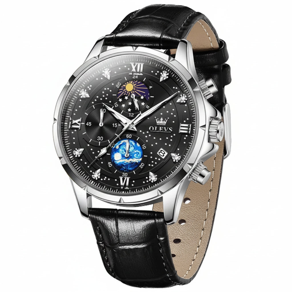 OLEVS 9807 Luminous Starry Sky Dial, Chronograph - OLEVS