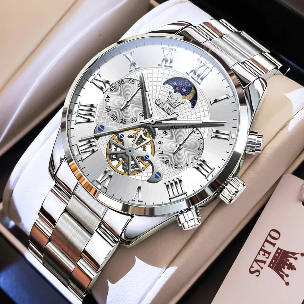 OLEVS 3640 Moon Phase Quartz Watch