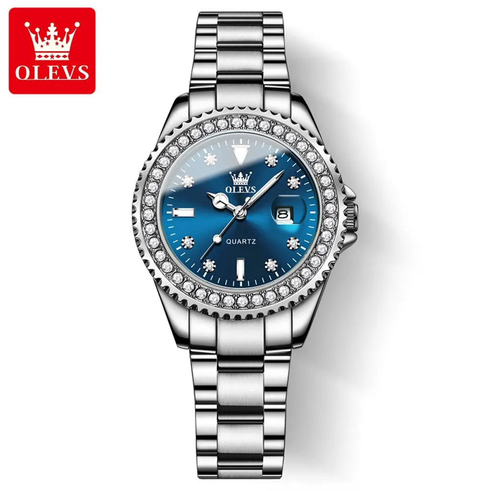 OLEVS 9945 Original Diamond Dial Quartz Watch for Women - OLEVS