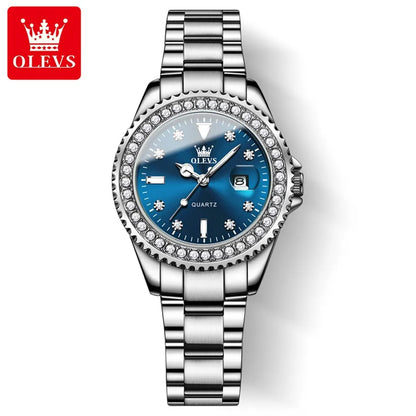 OLEVS 9945 Original Diamond Dial Quartz Watch for Women - OLEVS