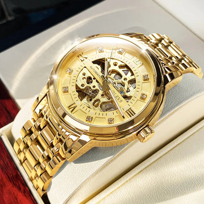 OLEVS 9901 Mens WatchLuxury Hollowing Mechanical Wristwatch Waterproof Luminous Stainless Steel Fashion Automatic Watch For Man OLEVS Official Watch Store