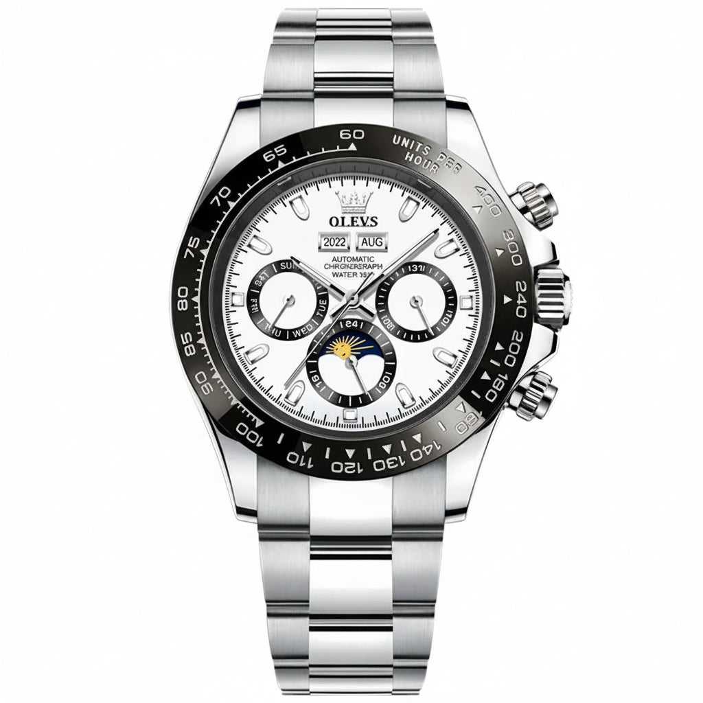 OLEVS 6654 Luxury Moon Phase Mechanical Watch - OLEVS
