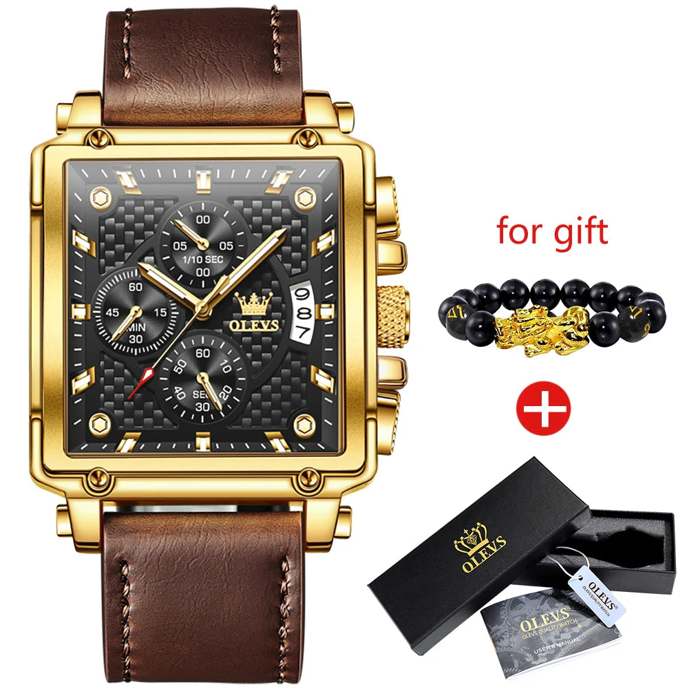 OLEVS Square Mens Quartz Watch