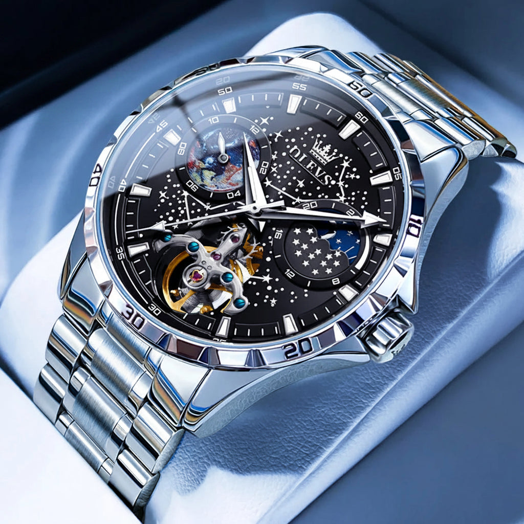 OLEVS 6689 Fully Automatic Watch Moon Phase Starry Disk - OLEVS