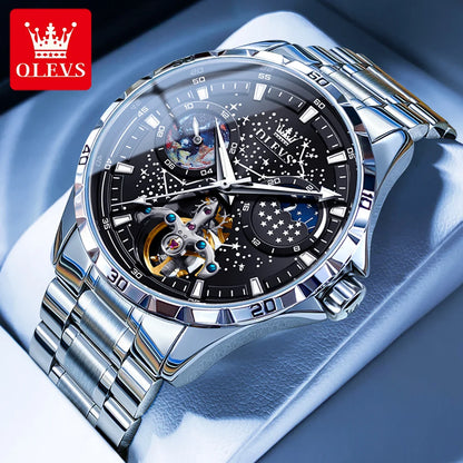 OLEVS 6689 Fully Automatic Watch Moon Phase Starry Disk - OLEVS