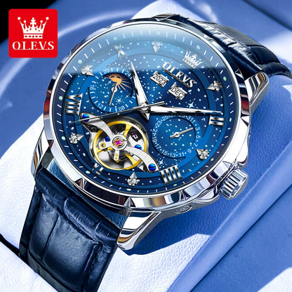 OLEVS 6690 Automatic Starry Sky Tourbillon Design Moon - OLEVS