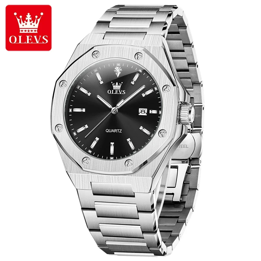 OLEVS 3613 Luminous Gold Stainless Steel Date Hombre Quartz Watch - OLEVS
