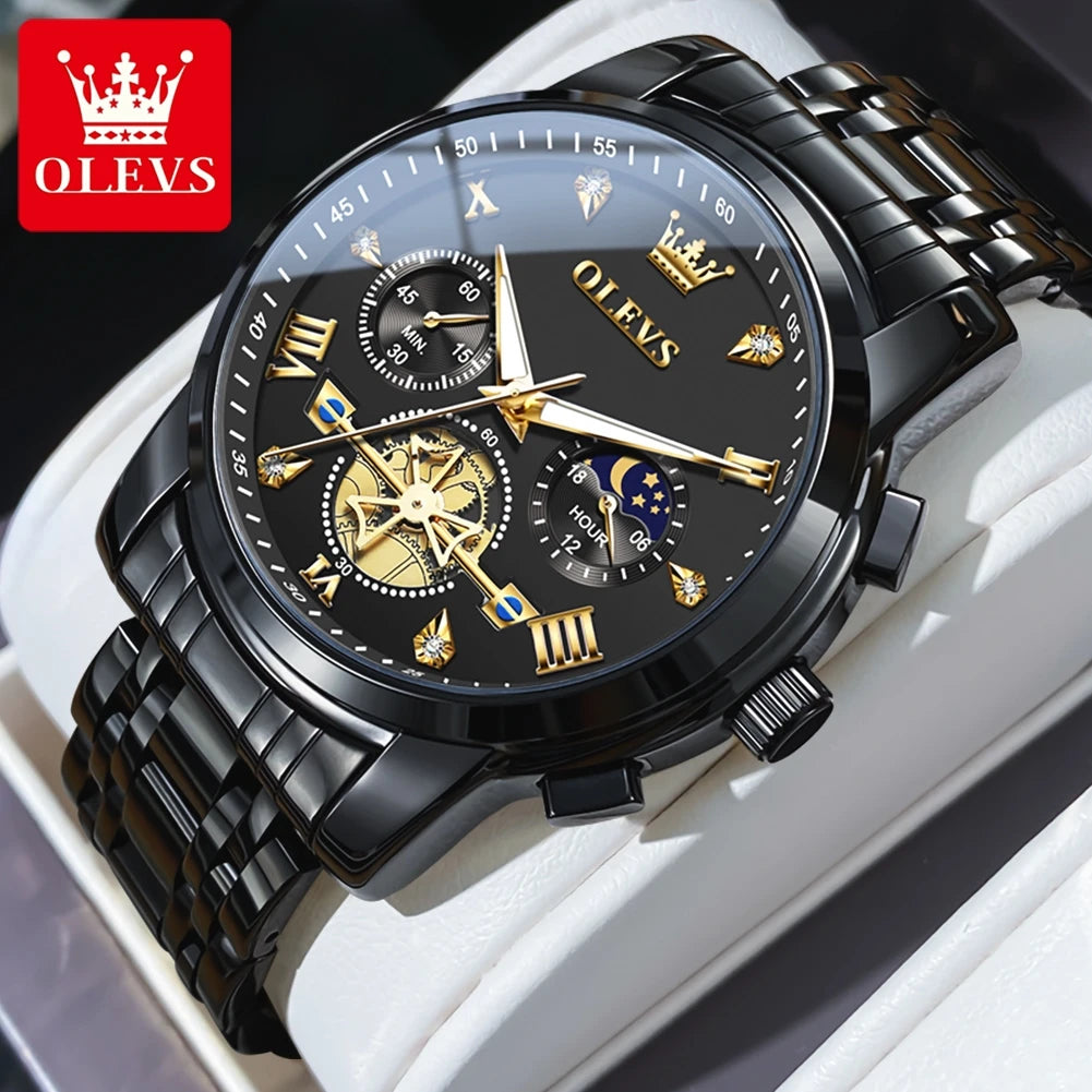 OLEVS 2856 Fitwheel, Chronograph Stainless Steel Watch - OLEVS