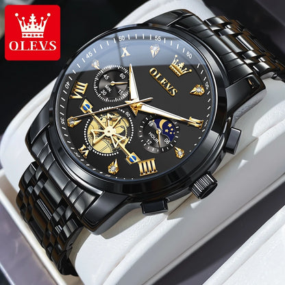 OLEVS 2856 Fitwheel, Chronograph Stainless Steel Watch - OLEVS