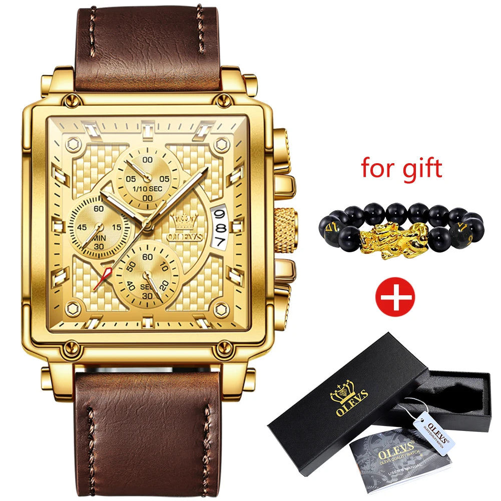 OLEVS Square Mens Quartz Watch