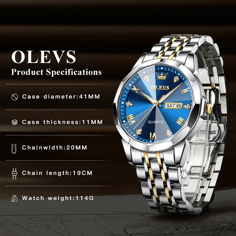 OLEVS 9931 Rhombus Mirror Men's Quartz Watch - OLEVS
