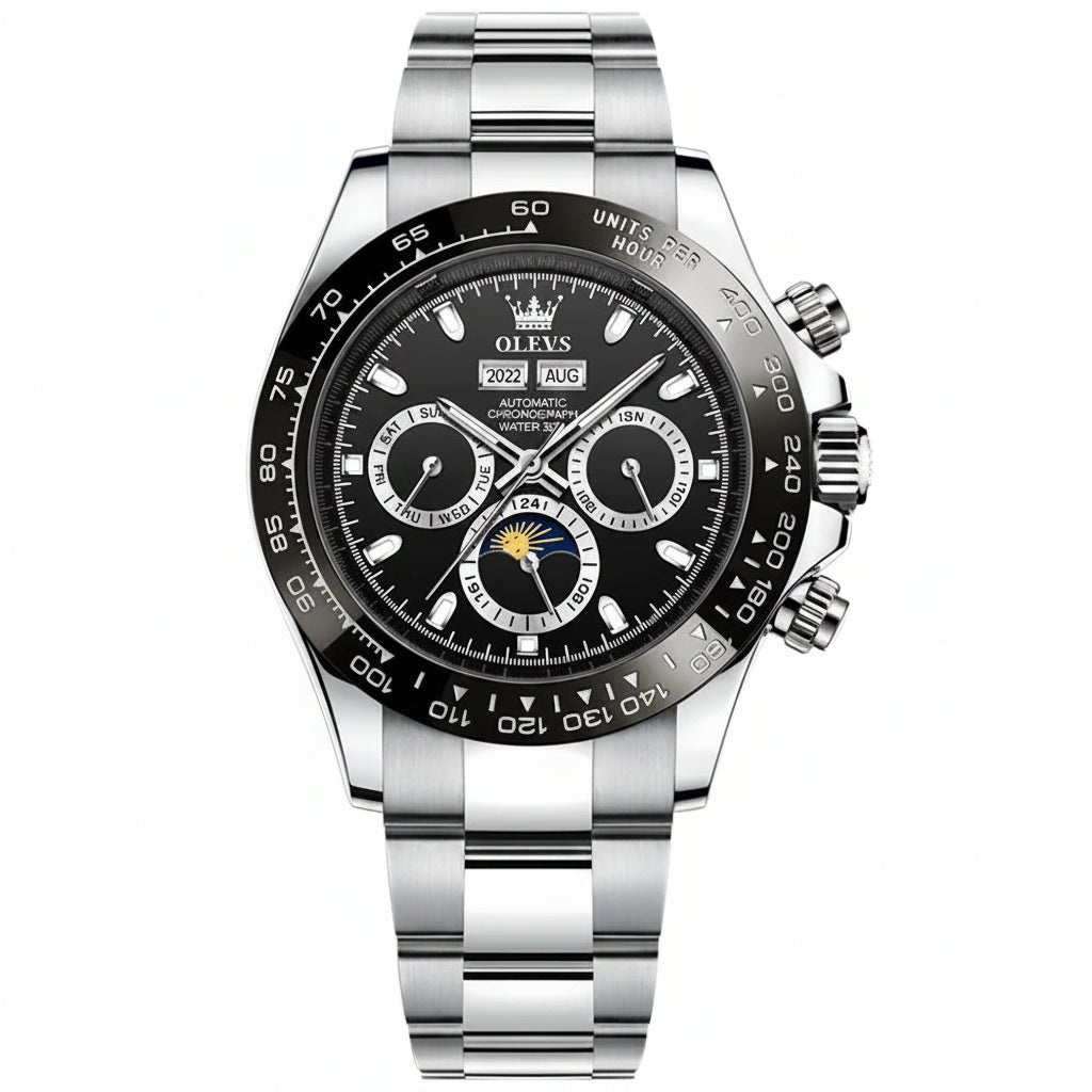 OLEVS 6654 Luxury Moon Phase Mechanical Watch - OLEVS
