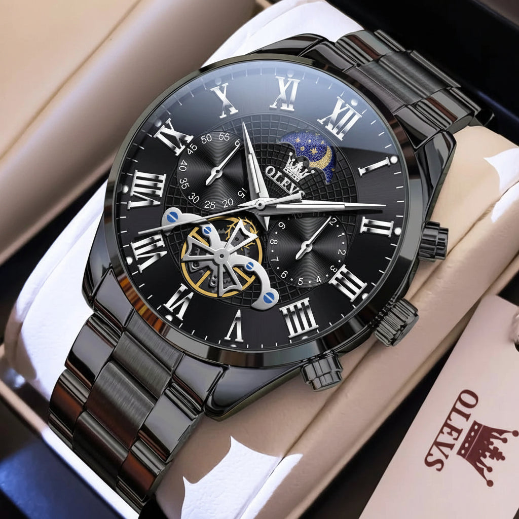 OLEVS 3640 Moon Phase Quartz Watch