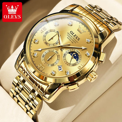 OLEVS 2889 Moon Phase Chronograph Luxury Watch - OLEVS