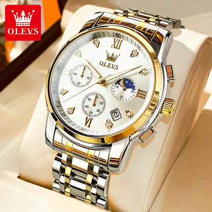 OLEVS 2858 Chronograph, Moonphase Watch - OLEVS