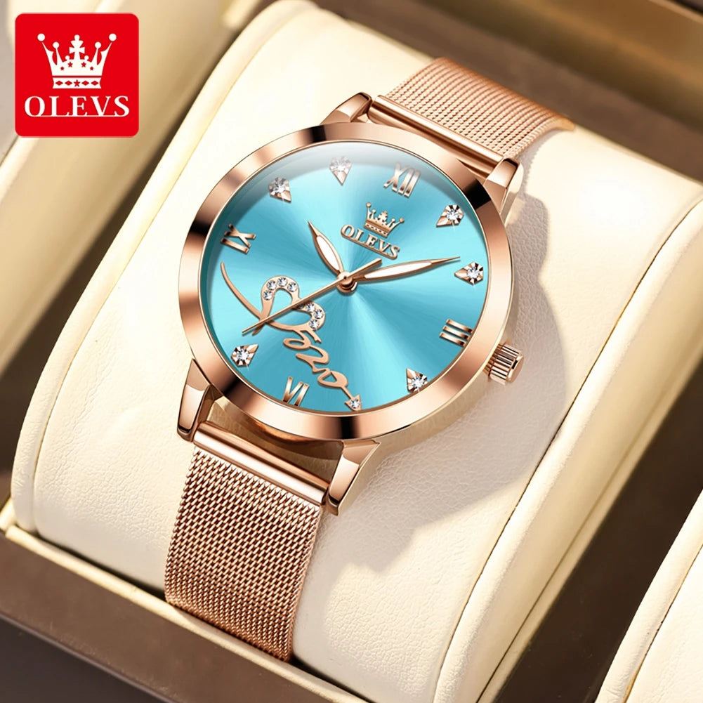 OLEVS 5530 Luxury Love Heart Diamond Ladies Watch - OLEVS