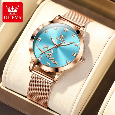 OLEVS 5530 Luxury Love Heart Diamond Ladies Watch - OLEVS