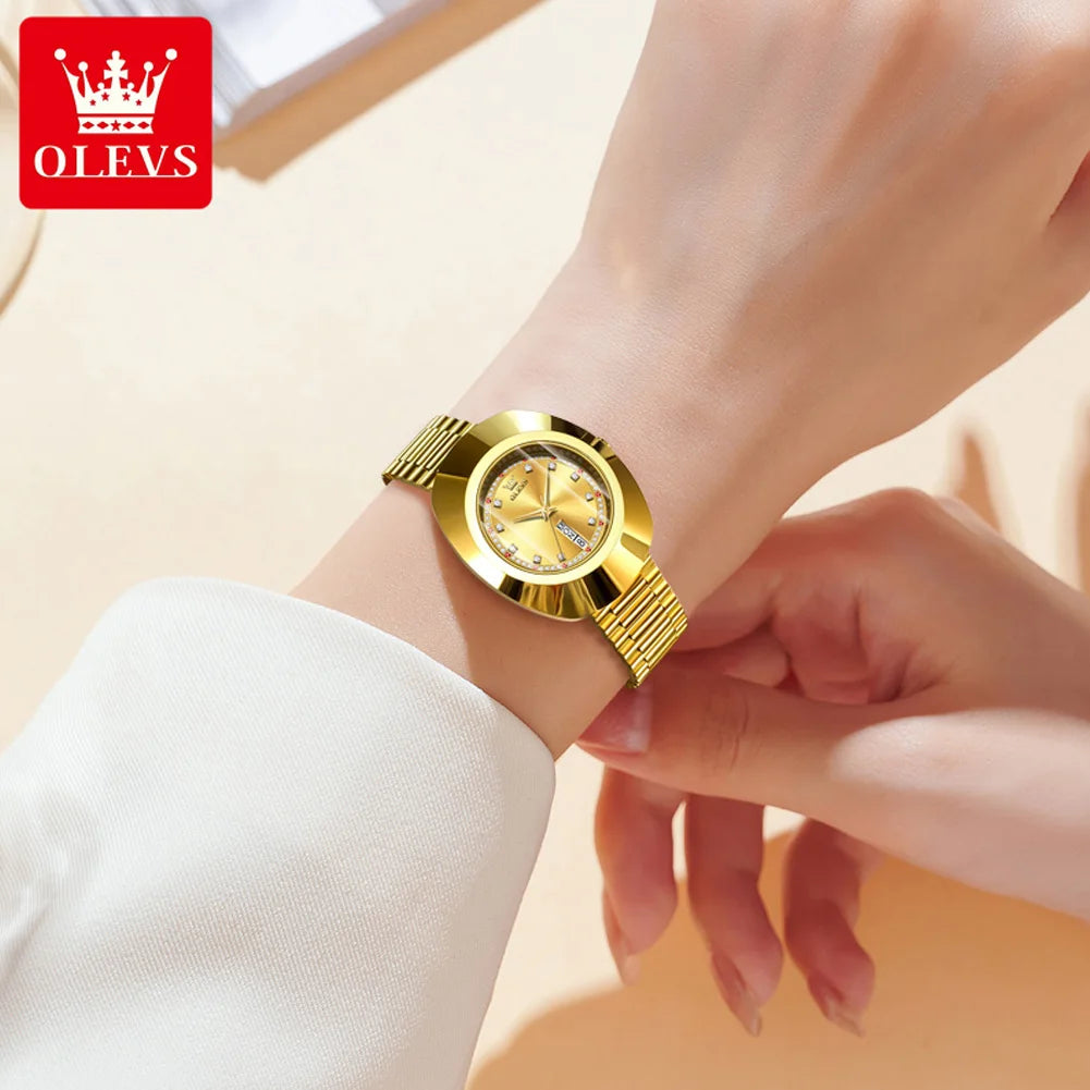 OLEVS 7017 Women's Luxury Diamond Accents Quartz Watch - OLEVS