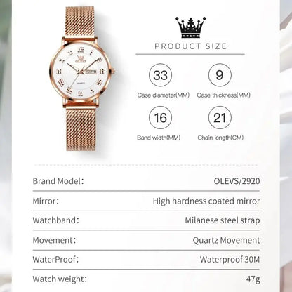 OLEVS 2920 Women's Watch Top Quality Stainless Steel - OLEVS