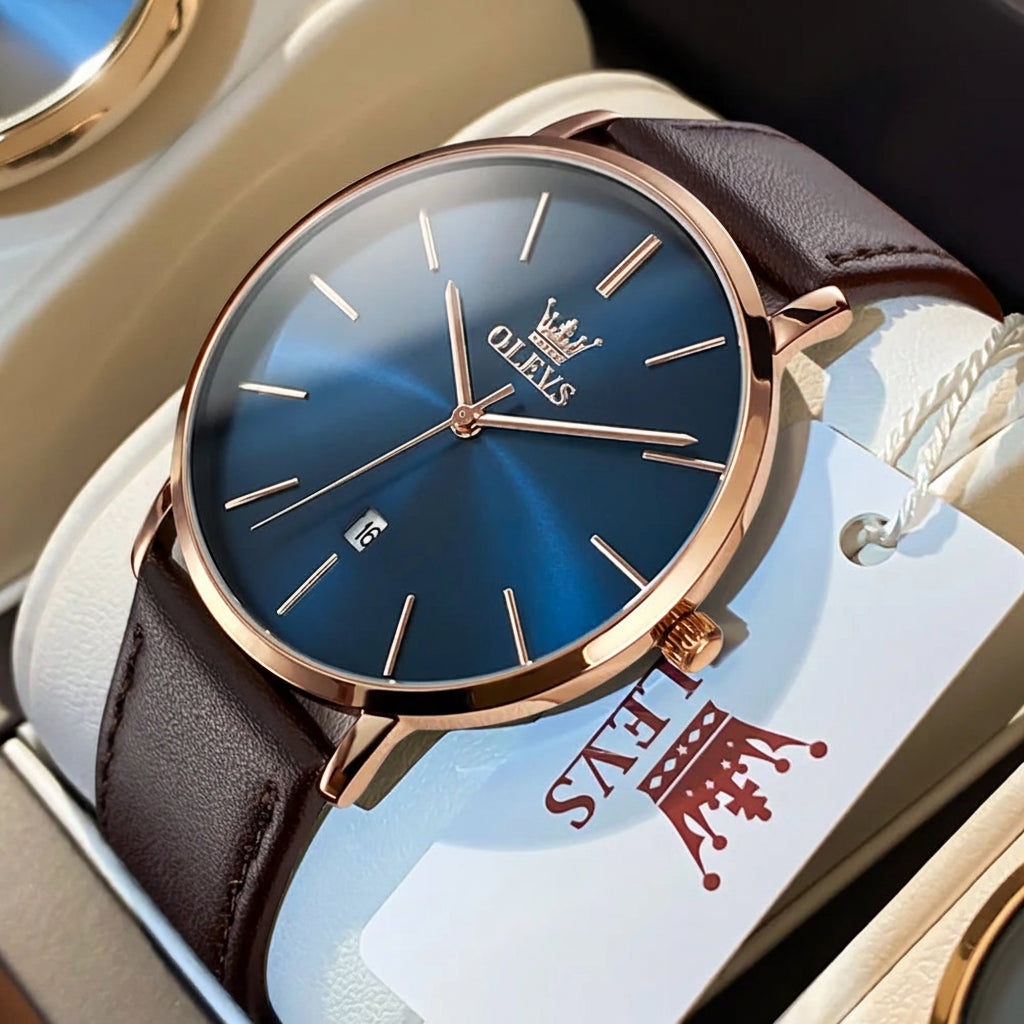OLEVS 5869 Leather Strap - OLEVS