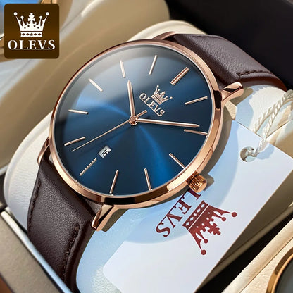 OLEVS 5869 Leather Strap - OLEVS