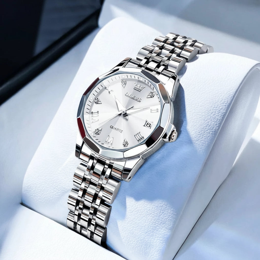 OLEVS 9931 Luxury Diamond Quartz Watch For Women - OLEVS