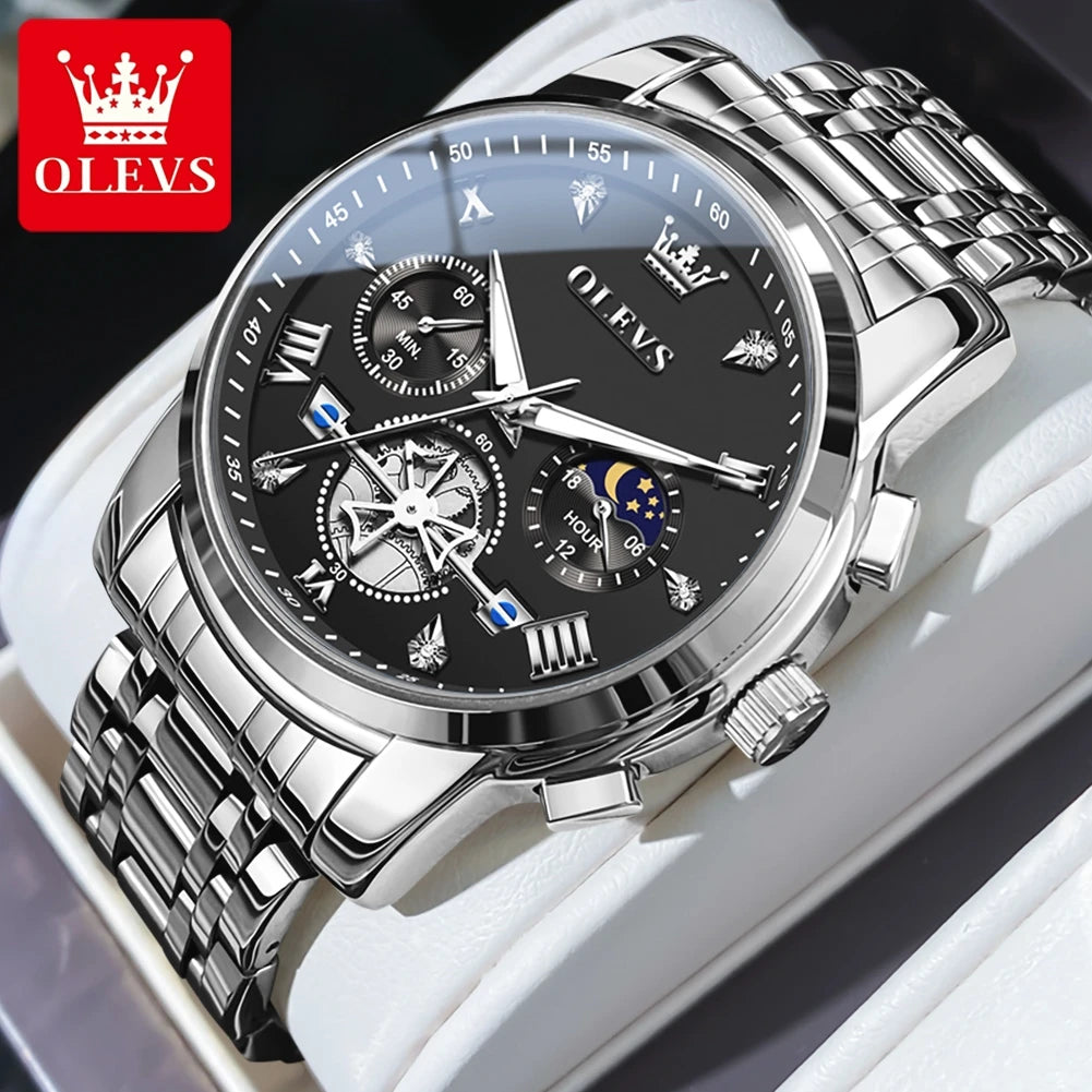 OLEVS 2856 Fitwheel, Chronograph Stainless Steel Watch - OLEVS