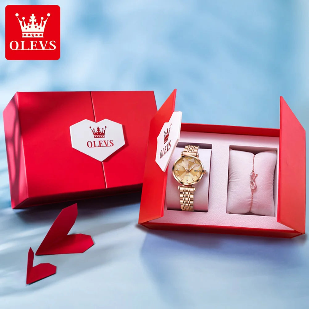 OLEVS 5536 Diamond Quartz Women's Watch - OLEVS