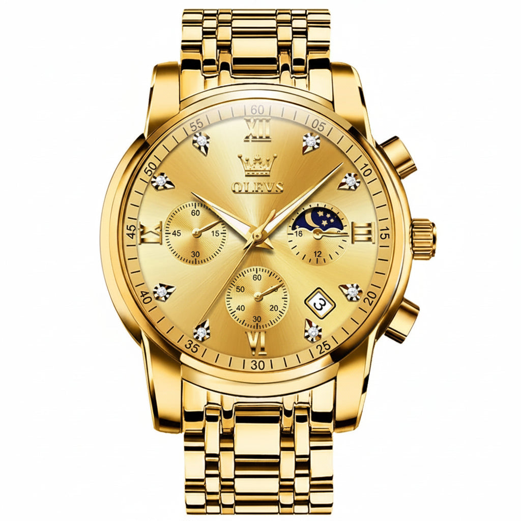 OLEVS 2858 Chronograph, Moonphase Watch - OLEVS