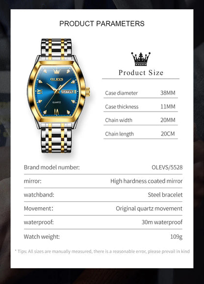 OLEVS 5528 Stainless Steel Watch - OLEVS