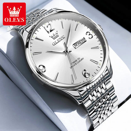 OLEVS 2928 Original Men's Watches Fashion Simple Auto Date Digital Dial Elegant Man Wristwatch Luxury Brand Quartz Watch for Men OLEVS Official Watch Store