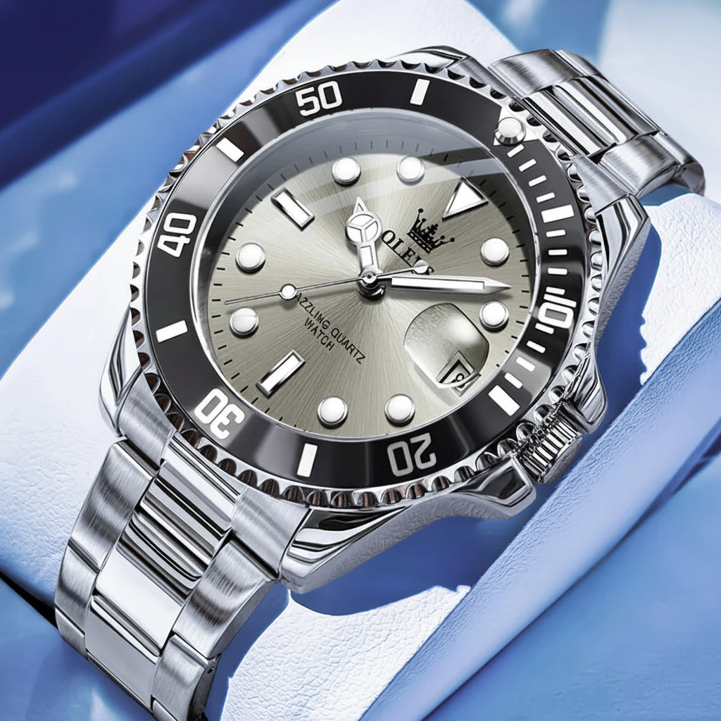 OLEVS 5885 Quartz Stainless Steel Divers Watch - OLEVS