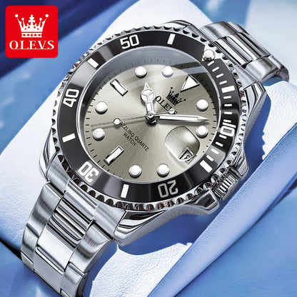 OLEVS 5885 Quartz Stainless Steel Divers Watch - OLEVS