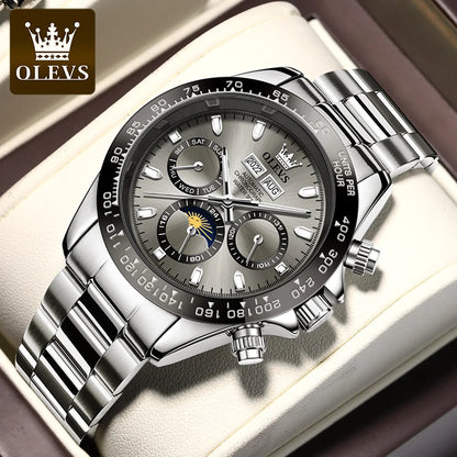 OLEVS 6654 Luxury Moon Phase Mechanical Watch - OLEVS