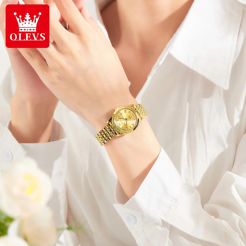 OLEVS 9931 Luxury Diamond Quartz Watch For Women - OLEVS