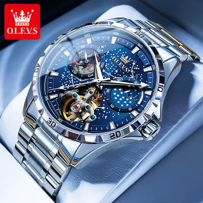 OLEVS 6689 Fully Automatic Watch Moon Phase Starry Disk - OLEVS