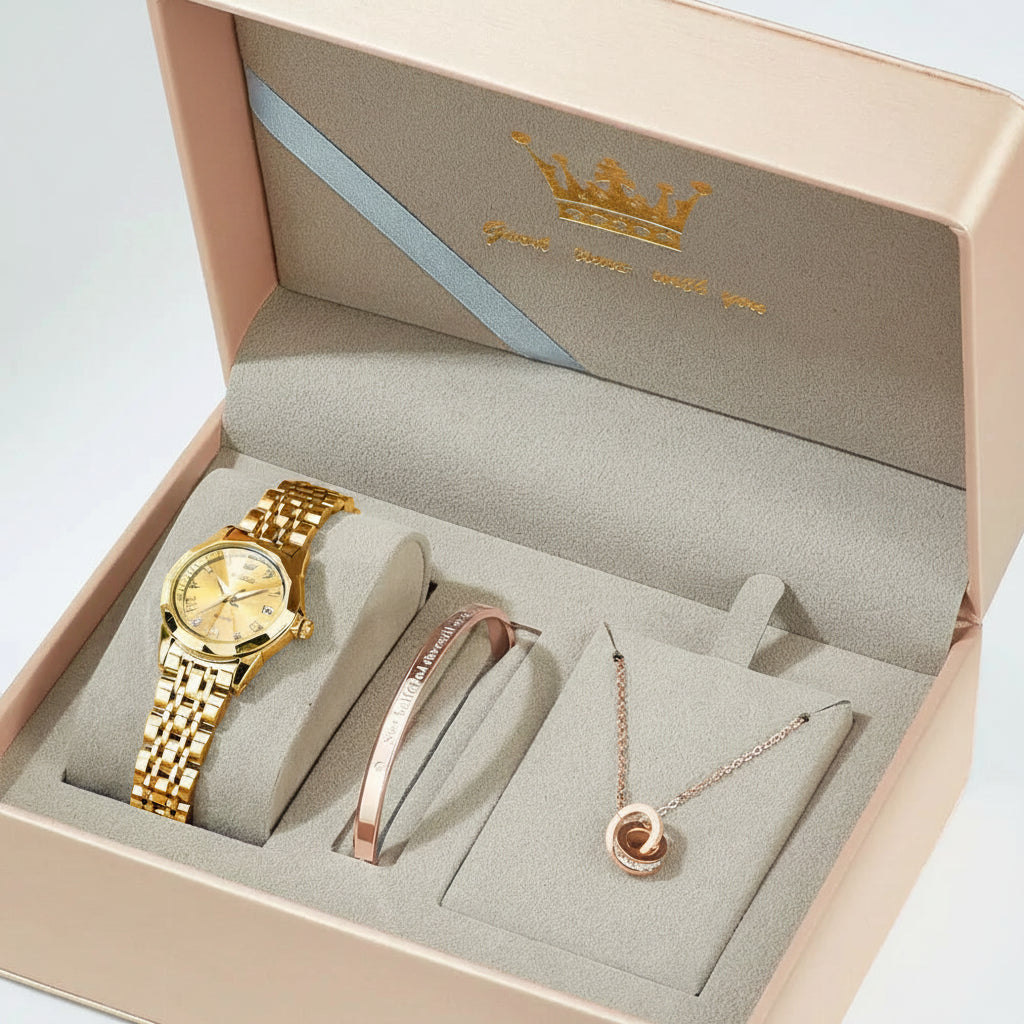 OLEVS 9931 Luxury Diamond Quartz Watch For Women - OLEVS