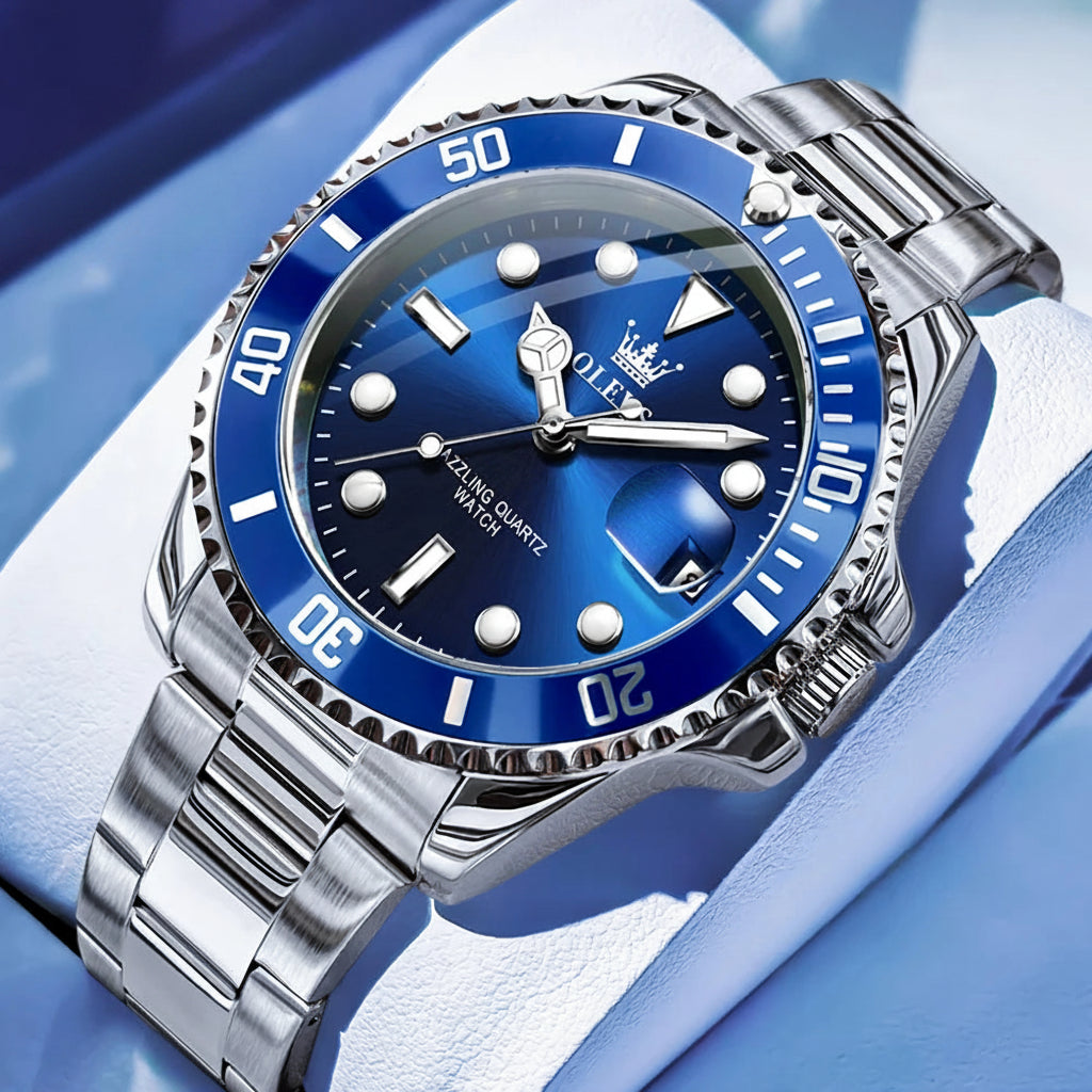 OLEVS 5885 Quartz Stainless Steel Divers Watch - OLEVS